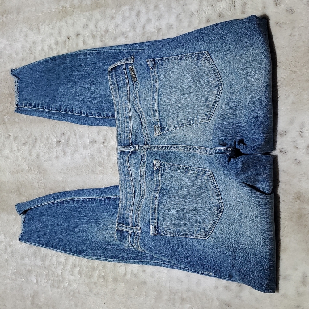 KanCan Lighter Wash Distressed Skinny Jeans w Frayed Hem Size 26 Waist 26.5 In - Picture 6 of 7